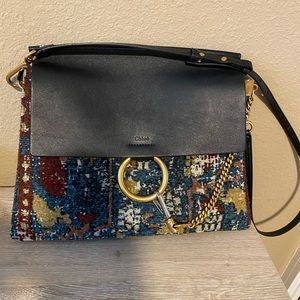 Chloe Faye embroidered and leather bag